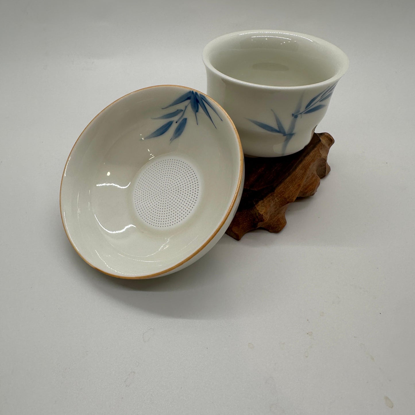 bamboo hand painted strainer