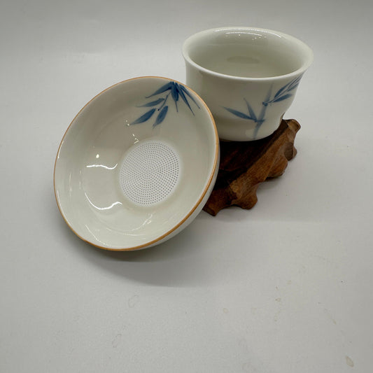 bamboo hand painted strainer